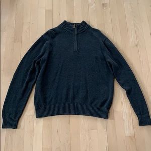St Johns Bay Dark Gray Quarter ZIP Sweater